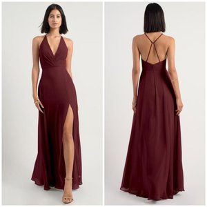 Jenny Yoo - Bryce Bridesmaid Slit Dress SIZE 0 in "Hibiscus"